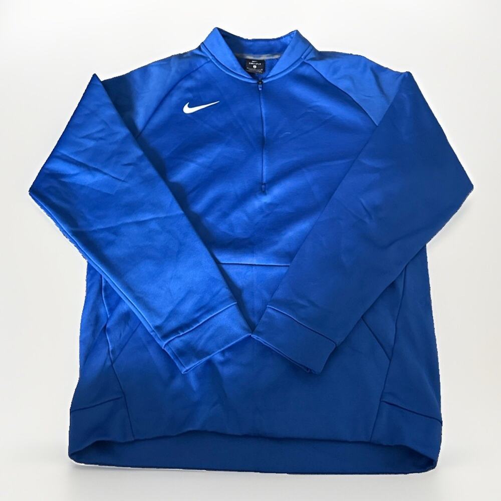 NIKE Dri-Fit 1/4 Zip Pullover Athletic Outerwear Warm-Up - Size M- ROYAL BLUE